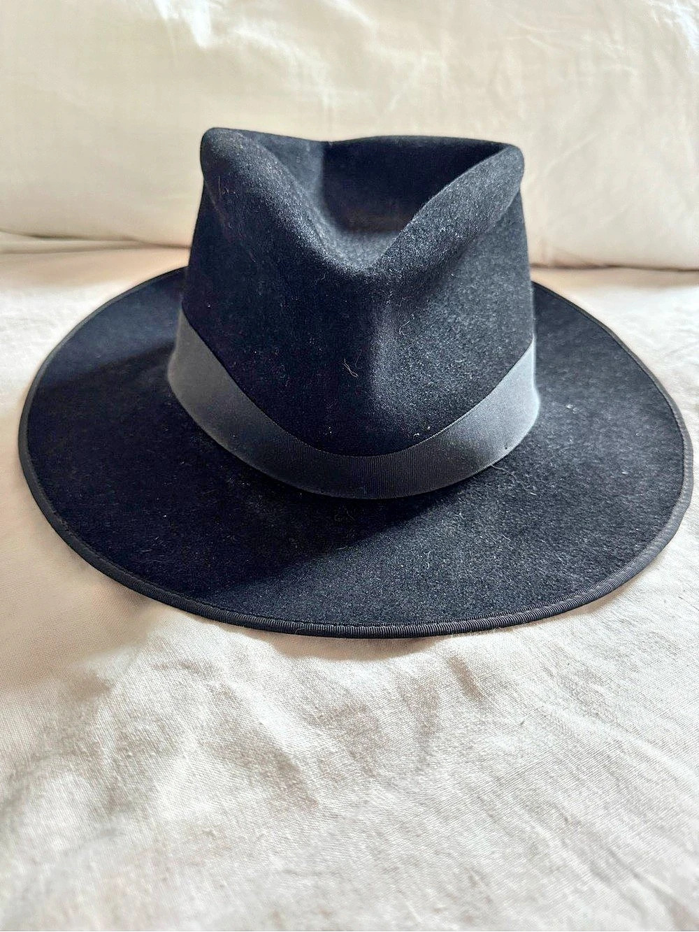 Bobby Lee Royal Fedora Hat Black Size 7 3/8